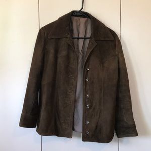 Suede western style shirt jacket